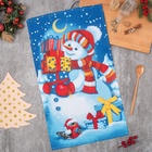 Кухонное полотенце «Доляна. Снеговик», 35×60 см, 100% хлопок, вафельное полотно 162 г/м² - Фото 3