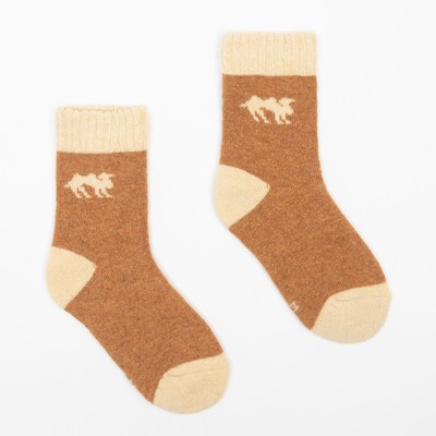 Носки детские с верблюжьей шерстью, цвет ореховый, р-р 16 (4-6 лет)