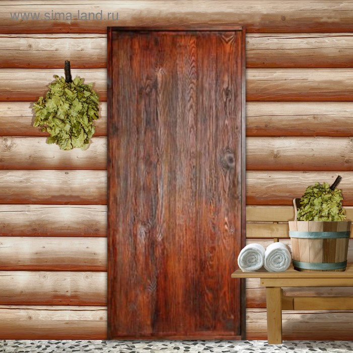 Дверь для бани "Классика", 160×70см, брашированная, морёная, лакированная, "Добропаровъ" - Фото 1