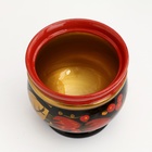 Солонка с крышкой «Ягодка», большая, 10×8 см, хохлома, дерево - Фото 3