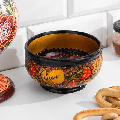 Салатник «Ягодка», 7×13 см, дерево хохлома