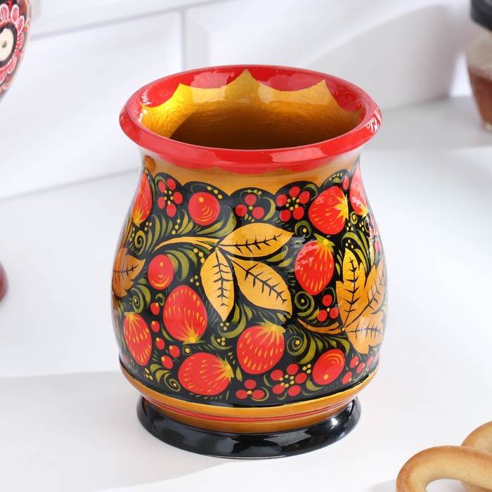 Набор «Хозяюшка», 6 ложек и ваза, 13×9 см, хохлома - фото 1899557670