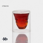 Стопка-шот с двойными стенками Magistro «Череп. Хэллоуин», 70 мл, 7×7 см, стекло - Фото 2