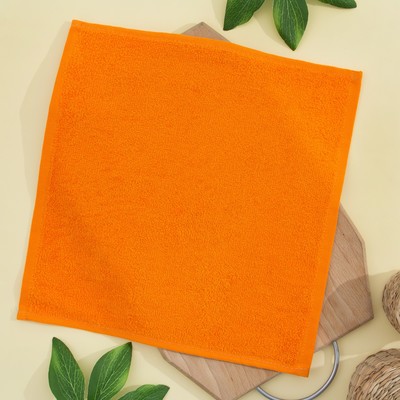 Салфетка махровая, 30х30 см, цвет апельсиновый