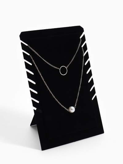 Подставка под кулоны и цепочки QF, 8 мест, 19.5×2×28.8, чёрная