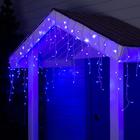 Гирлянда «Бахрома» 4 × 0.6 м, IP44, белая нить, 180 LED, свечение синее, 8 режимов, 220 В - фото 8599394