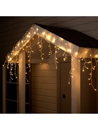 Гирлянда «Бахрома» 4 × 0.6 м, IP44, белая нить, 180 LED, свечение тёплое белое, 8 режимов, 220 В - Фото 6