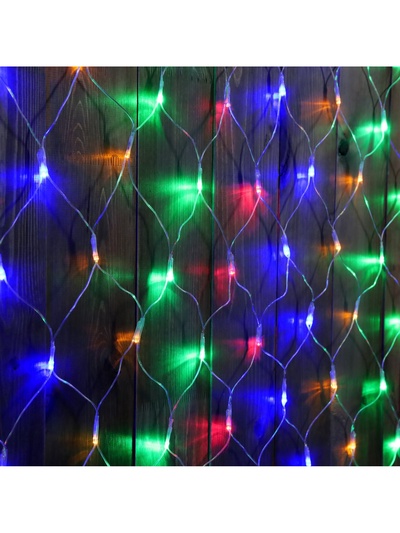 Гирлянда «Сеть» 2×3 м, IP44, УМС, прозрачная нить, 384 LED, свечение мульти, 220 В