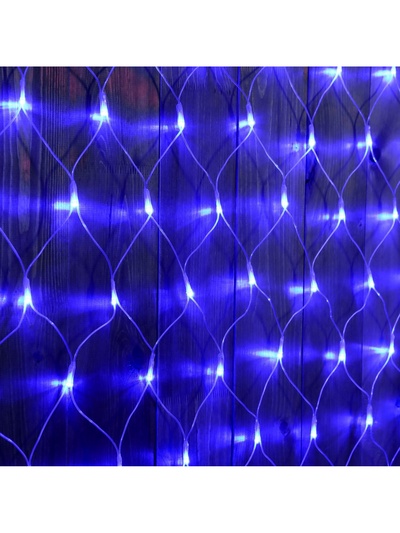 Гирлянда «Сеть» 2×3 м, IP44, УМС, прозрачная нить, 384 LED, свечение синее, 220 В