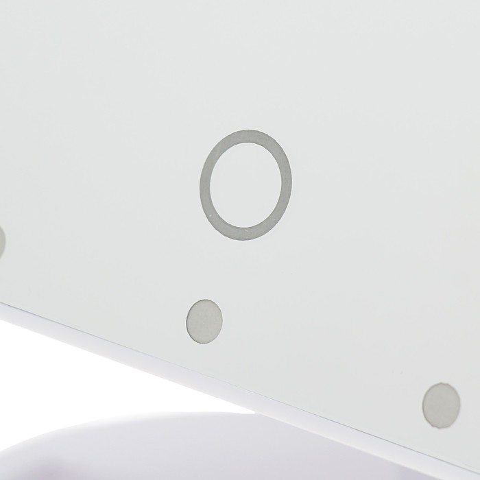 Зеркало Luazon KZ-06, подсветка, 26.5 х 16 х 12 см, 22 диода, сенсорная кнопка, белое - фото 1896607214