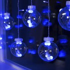 Гирлянда «Бахрома» 2.4 × 0.7 м с насадками «Шарики», IP20, прозрачная нить, 108 LED, свечение синее, 8 режимов, 220 В - Фото 3
