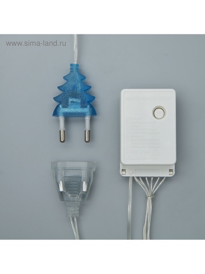 Гирлянда «Занавес» 2×1.5 м с насадками «Шарики», IP20, прозрачная нить, 360 LED, свечение синее, 8 режимов, 220 В