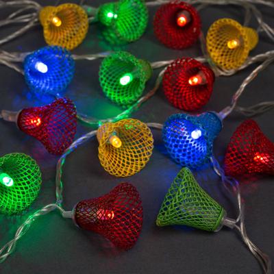 Гирлянда "Нить" 4 м с насадками "Колокольчик", IP20, прозрачная нить, 20 LED, свечение мульти, 8 режимов, 220 В