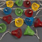 Гирлянда "Нить" 4 м с насадками "Колокольчик", IP20, прозрачная нить, 20 LED, свечение мульти, 8 режимов, 220 В - Фото 2