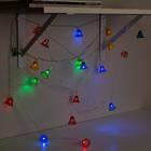 Гирлянда "Нить" 4 м с насадками "Колокольчик", IP20, прозрачная нить, 20 LED, свечение мульти, 8 режимов, 220 В - Фото 3