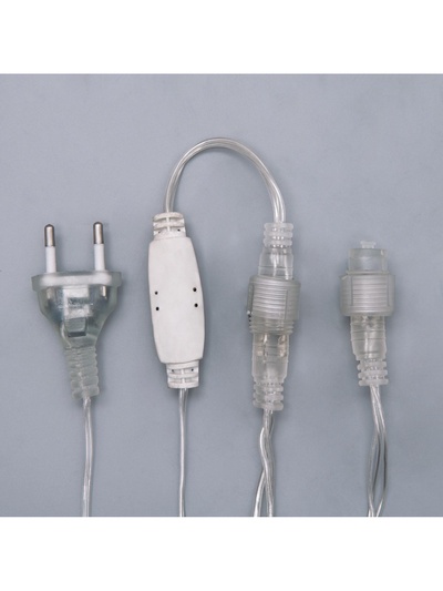 Гирлянда «Бахрома» 3×0.9 м, IP44, УМС, прозрачная нить, 232 LED, свечение мульти, 220 В