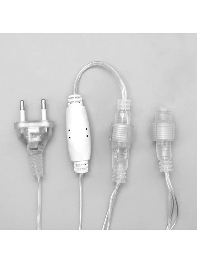 Гирлянда «Бахрома» 3×0.9 м, IP44, УМС, прозрачная нить, 232 LED, свечение синее, 220 В
