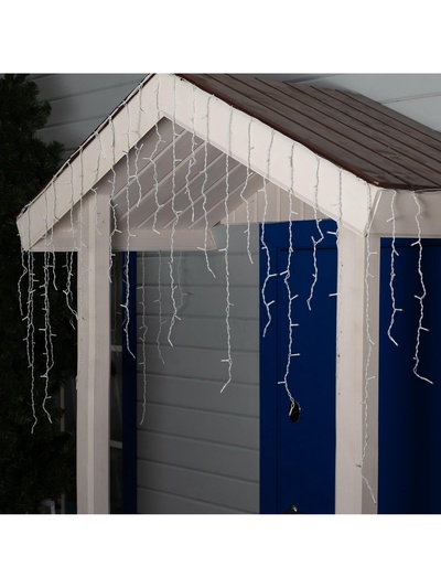 Гирлянда «Бахрома» 3×0.9 м, IP44, УМС, белая нить, 232 LED, свечение тёплое белое, 220 В