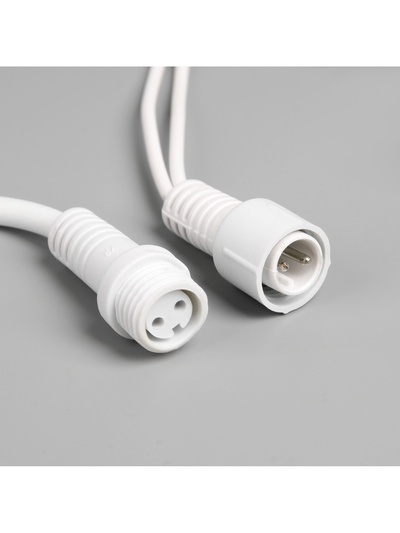 Гирлянда «Бахрома» 3×0.6 м, IP65, УМС, белая нить каучук, 108 LED, свечение синее, 220 В