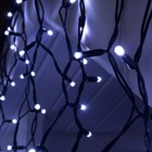 Гирлянда "Бахрома" уличная, УМС, 3 х 0.6 м, 2W Каучук LED(IP65)-160-220V, нить тёмная, свечение белое - Фото 2