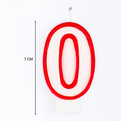 Свеча для торта «Цифра 0», 7 см, МИКС