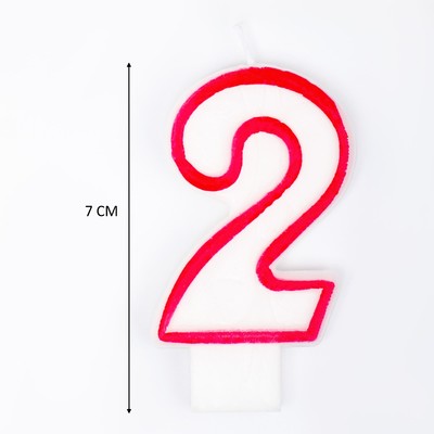 Свеча для торта «Цифра 2», 7 см, МИКС