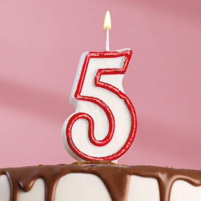 Свеча для торта «Цифра 5», 7 см, МИКС