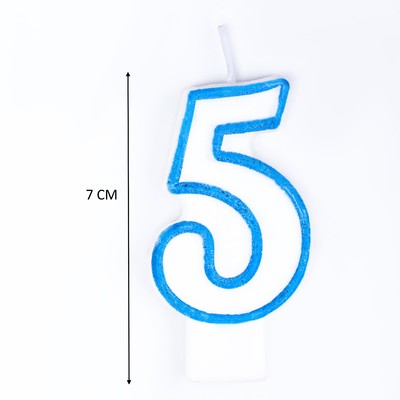 Свеча для торта «Цифра 5», 7 см, МИКС