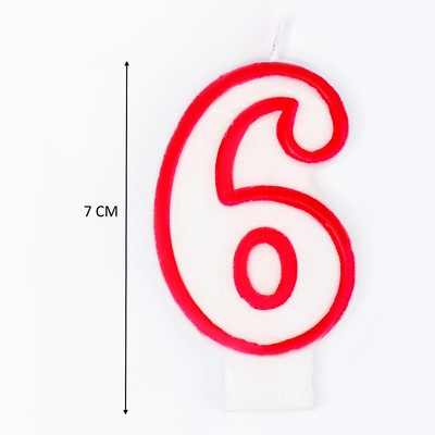 Свеча для торта «Цифра 6», 7 см, МИКС