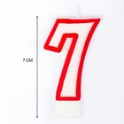 Свеча для торта цифра "7", ободок цветной, 7 см, МИКС - Фото 5