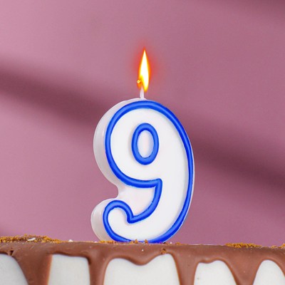 Свеча для торта «Цифра 9», 7 см, МИКС