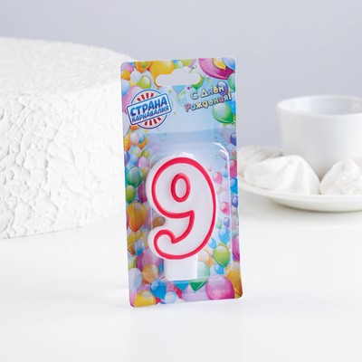 Свеча для торта «Цифра 9», 7 см, МИКС