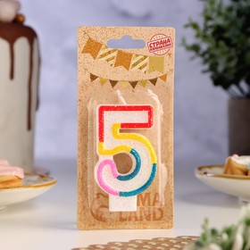 Свеча для торта «Цифра 5», 7 см (комплект 6 шт)