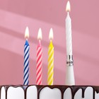 Свечи для торта "Яркая полоска", 7 см,  набор (3 витых и музыкальная) - фото 10132881