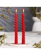 Набор свечей ароматических витых, 1.5×15 см, 2 шт., роза - Фото 2