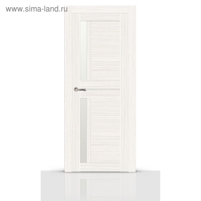 Дверное полотно остекленное БАДЖИО беленый дуб (сатинат) 2000х600 - Фото 1