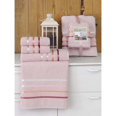 Комплект махровых полотенец Bale, 50х80 см - 2 шт, 70х140 см - 2 шт, цвет светло-розовый