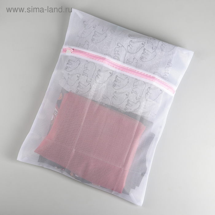 Мешок для стирки белья Доляна, 40×50 см, мелкая сетка, цвет МИКС - Фото 1