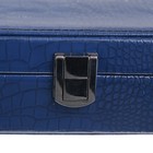 Шкатулка кожзам для украшений "Рептилия" синяя глянец 6х28,5х18,5 см - Фото 3