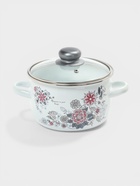 Кастрюля эмалированная «Весенний романс», 2 л, d=19 см, стеклянная крышка, индукция, белая - Фото 1
