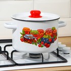 Кастрюля эмалированная, 4.5 л, d=23 см, цилиндрическая, рисунок МИКС, белая - Фото 4