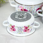 Набор кастрюль эмалированных «Мозаика», 3 шт.: 2 л, 3 л, 4 л, индукция, белый - Фото 3