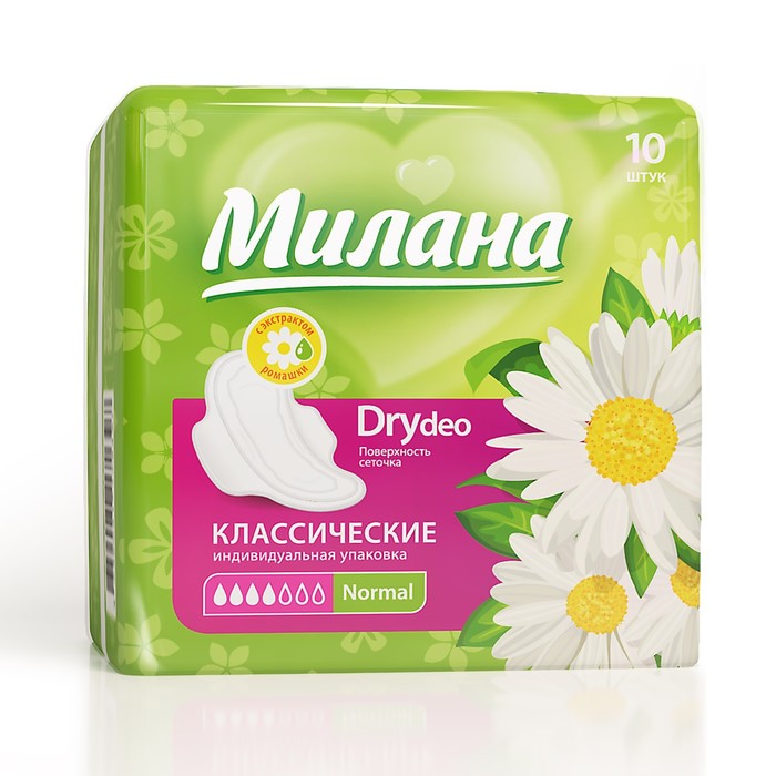 Прокладки «Милана» Classic Normal Dry Deo Ромашка, 10 шт. - Фото 1