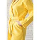 Халат женский, шалька+кант, размер 44, лимонный, вафля - Фото 4