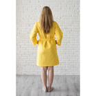 Халат женский, шалька+кант, размер 50, лимонный, вафля - Фото 3