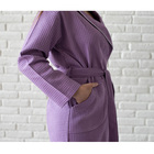 Халат женский, шалька+кант, размер 44, цвет сиреневый, вафля - Фото 2