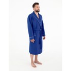 Халат мужской, шалька+кант, размер 48, цвет синий, вафля - Фото 2
