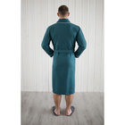 Халат мужской, шалька+кант, размер 50, цвет изумрудный, вафля - Фото 3