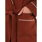 Халат мужской, шалька+кант, размер 48, цвет шоколадный, вафля - Фото 4