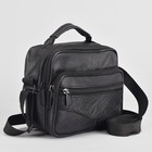 Сумка мужская, отдел на молнии, 3 наружных кармана, регулируемый ремень, цвет чёрный - Фото 1